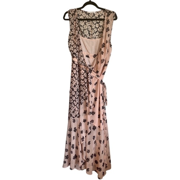 Fame & Partners Pink Floral Ruffle Wrap Dress - Picture 3 of 7